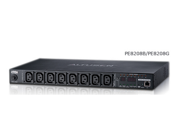 Aten Eco PDU IP 8-Port PE8208G 1U Rack plass, 16 AMP, 7xC13, 1xC19